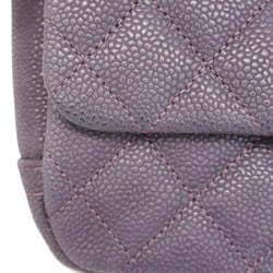 Chanel Shoulder Bag Matelasse Caviar Skin Purple Women's