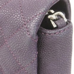 Chanel Shoulder Bag Matelasse Caviar Skin Purple Women's