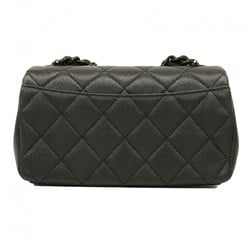 Chanel Shoulder Bag Matelasse Caviar Skin Black Women's