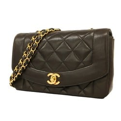 Chanel Shoulder Bag Matelasse Diana Lambskin Black Women's