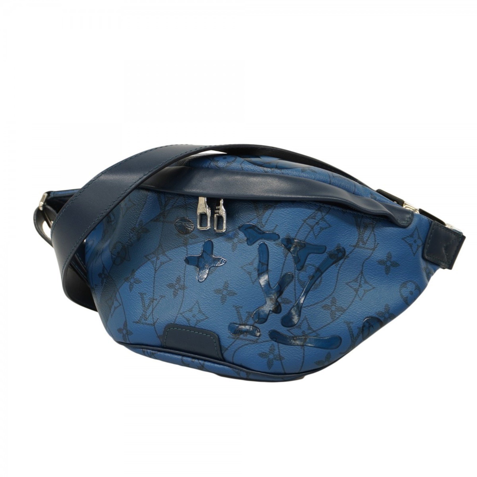 Louis Vuitton Waist Bag Monogram Aqua Garden Discovery Bum M22576 Abyss Blue Men's