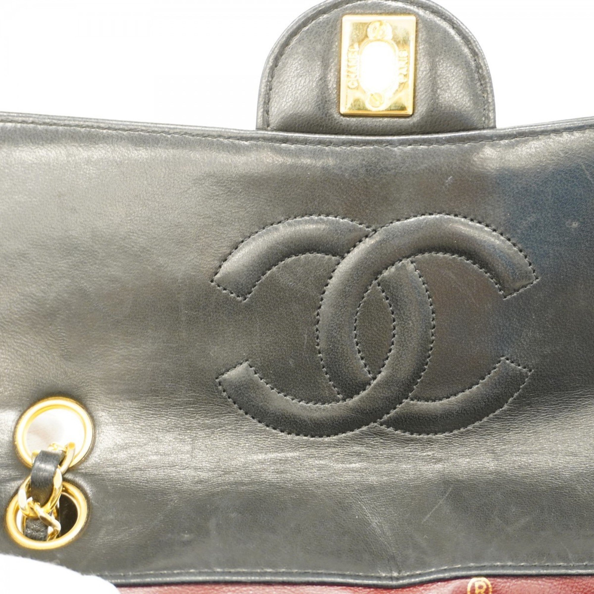 Chanel Shoulder Bag Matelasse Lambskin Black Women's