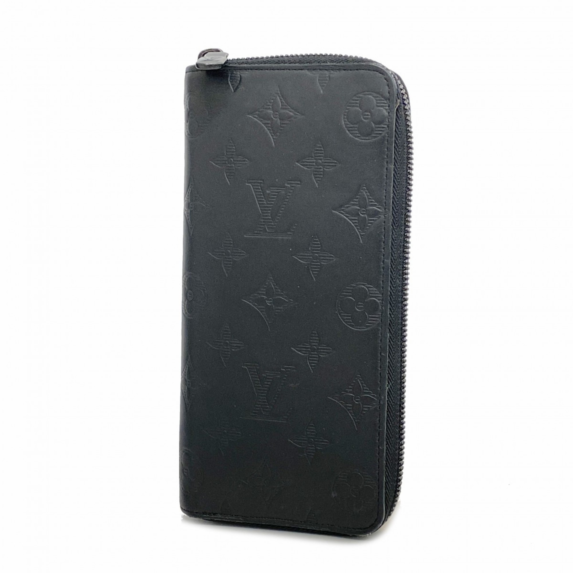 Louis Vuitton Long Wallet Monogram Shadow Zippy Vertical M62902 Noir Men's