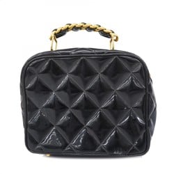 Chanel handbag, matelassé, patent leather, black, ladies