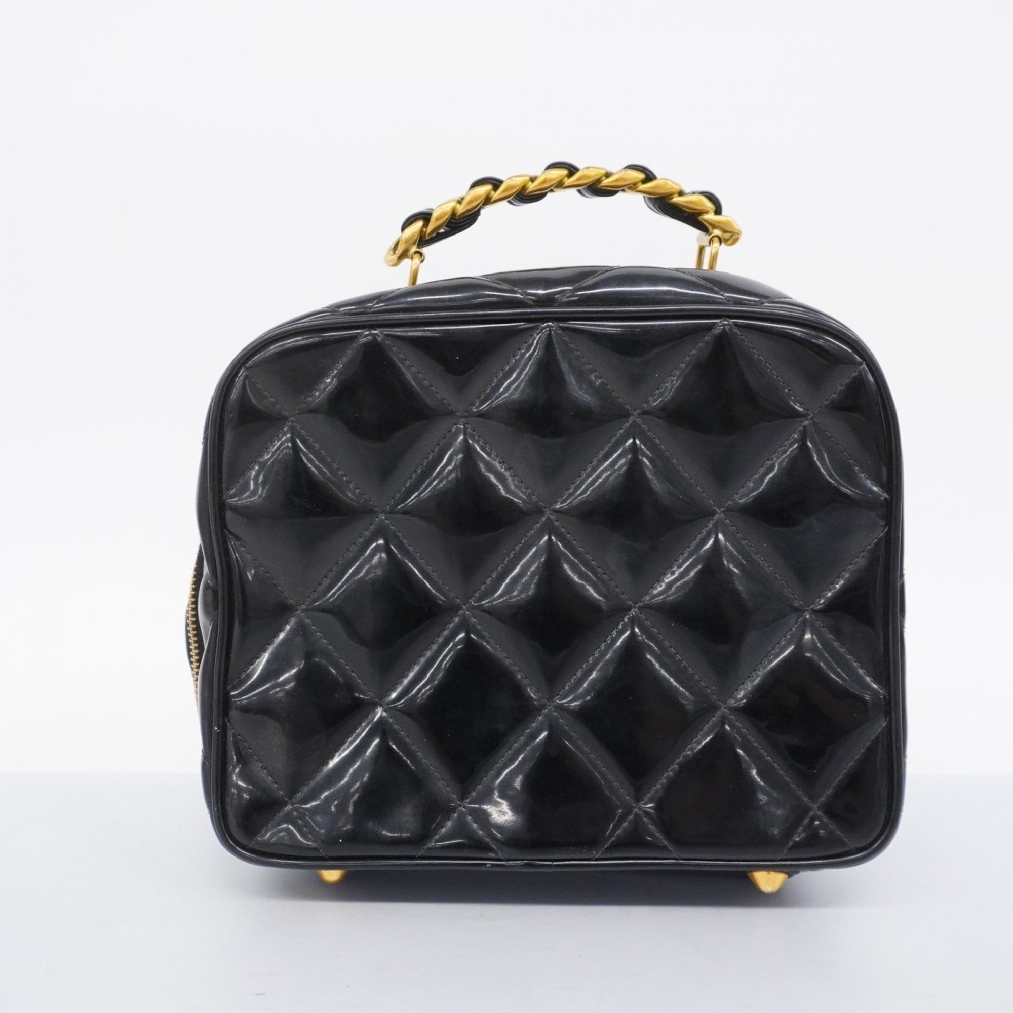 Chanel handbag, matelassé, patent leather, black, ladies