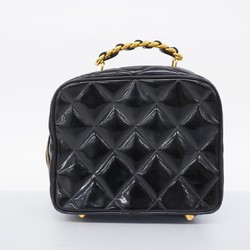 Chanel handbag, matelassé, patent leather, black, ladies