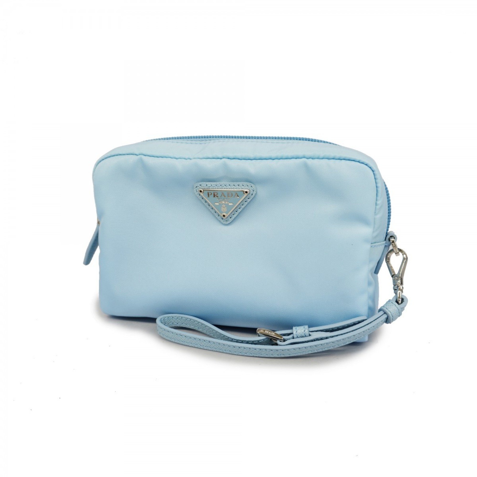 Prada pouch nylon sky blue ladies