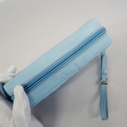 Prada pouch nylon sky blue ladies