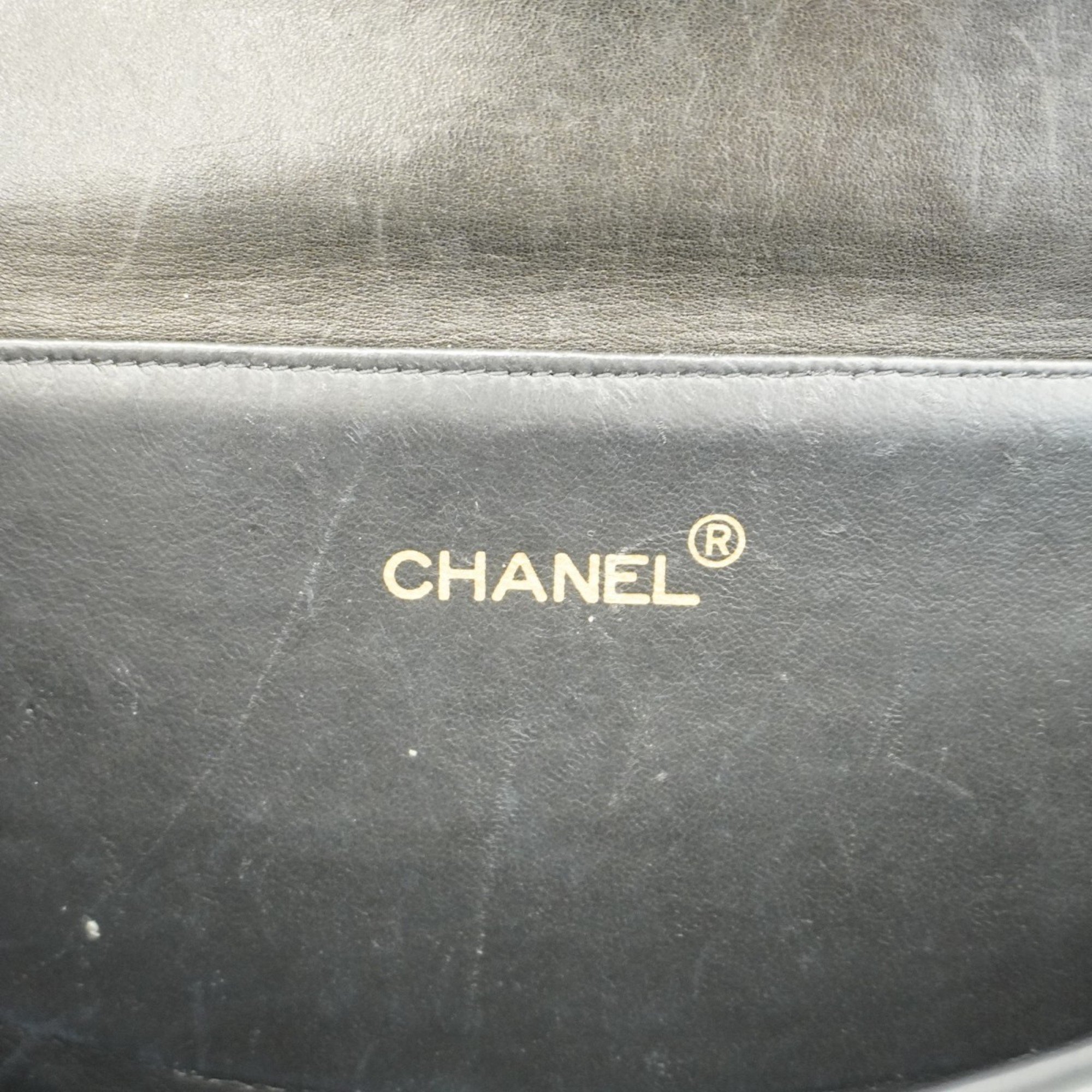 Chanel Handbag Matelasse W-Face Lambskin Black Women's