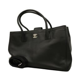 Chanel Tote Bag Executive Leather Black Women's