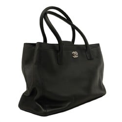 Chanel Tote Bag Executive Leather Black Women's