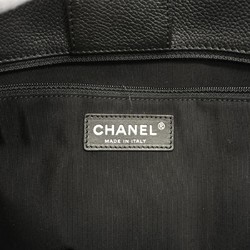 Chanel Tote Bag Executive Leather Black Women's