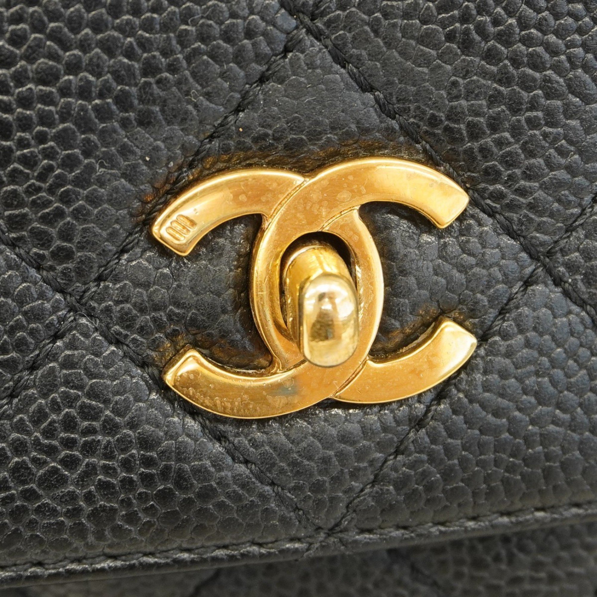 Chanel handbag Matelasse caviar skin black ladies