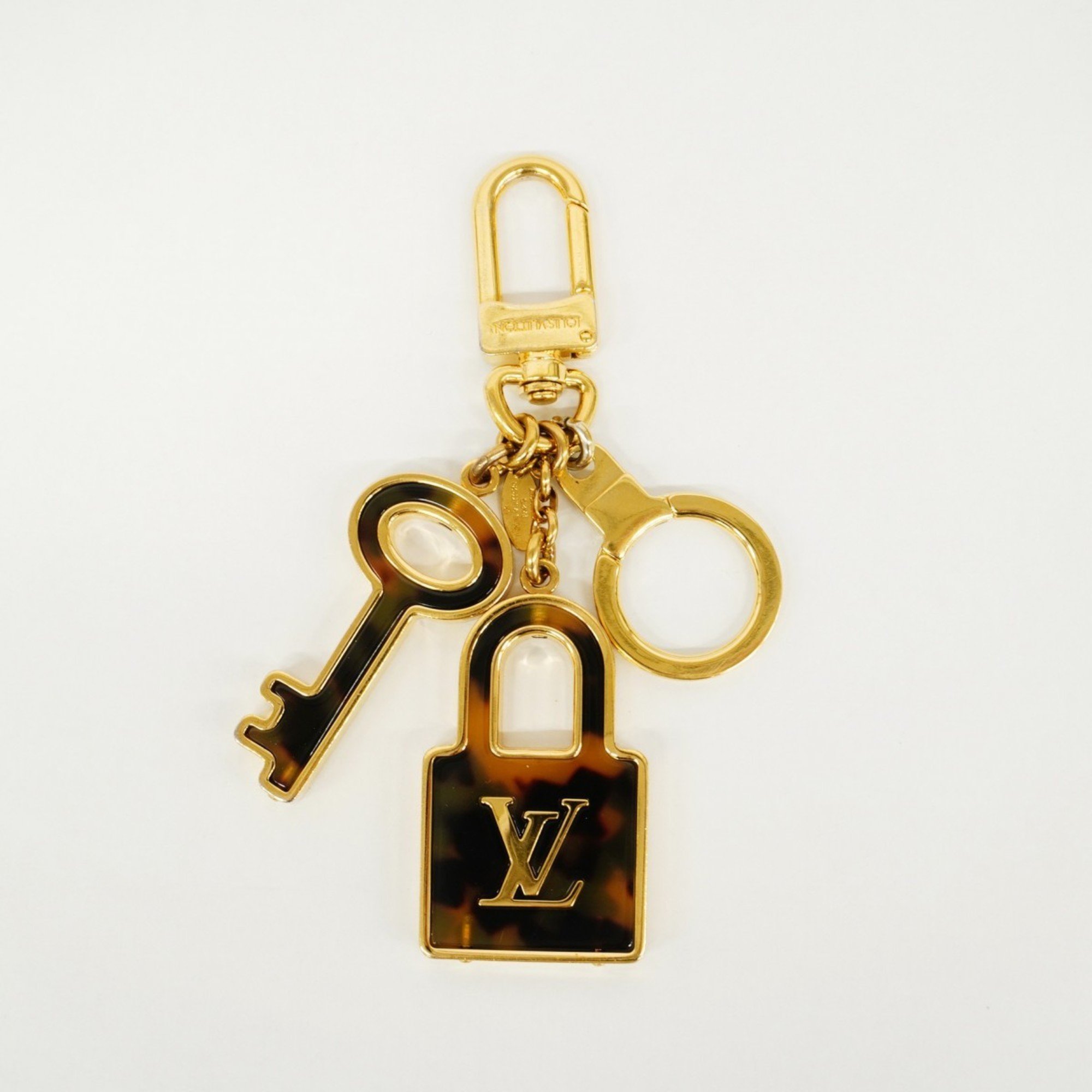 Louis Vuitton Keychain Portocle Confidence M65088 Gold Brown Ladies