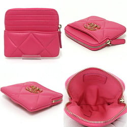 CHANEL 19 Zip Coin Purse, Case, Card Lambskin, AP2086, Pink