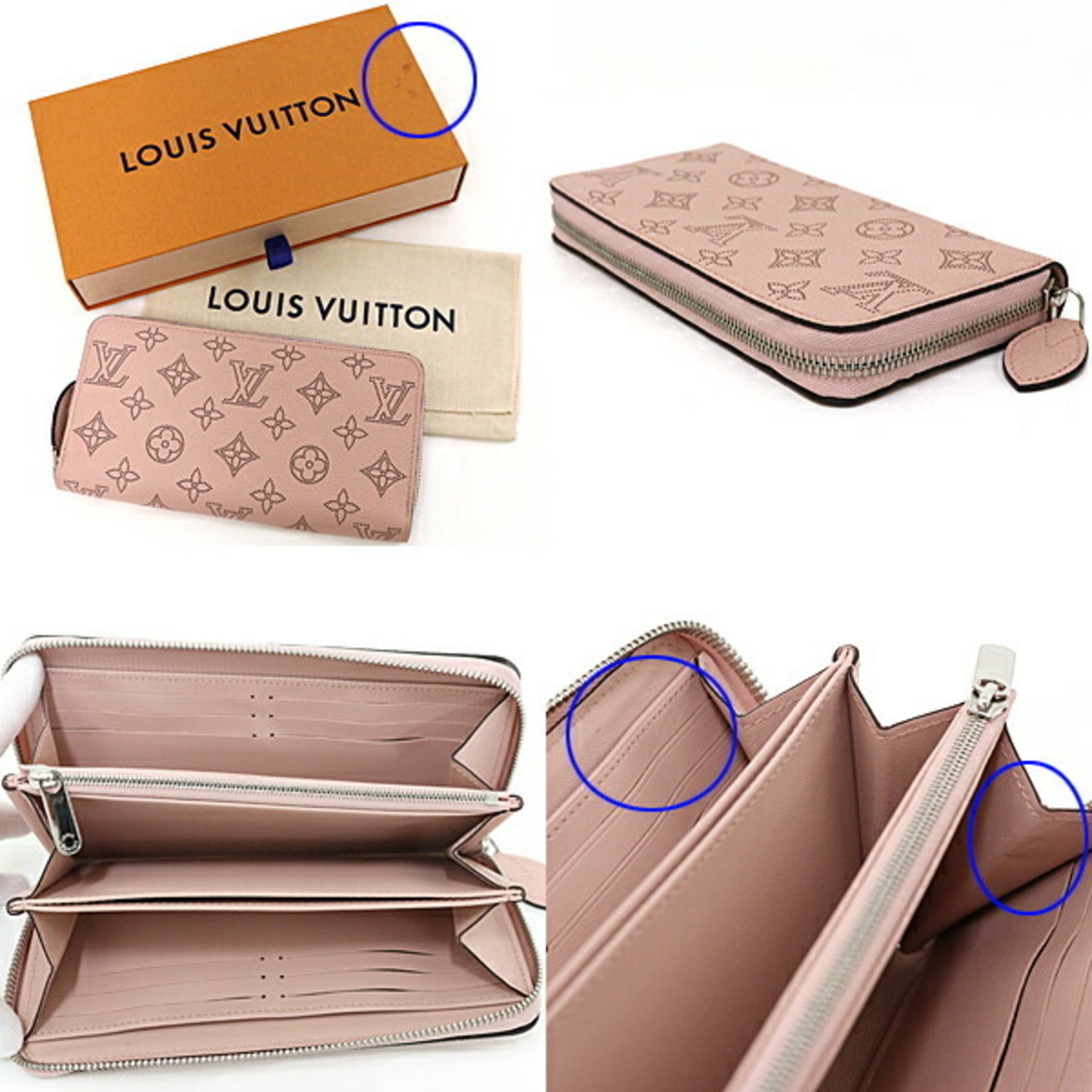 Louis Vuitton Zippy Wallet Round Long Mahina Leather M61868 Magnolia