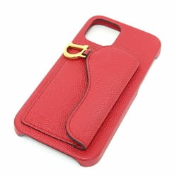 Dior Saddle iPhone 12/12pro Case Red Calfskin D