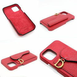 Dior Saddle iPhone 12/12pro Case Red Calfskin D