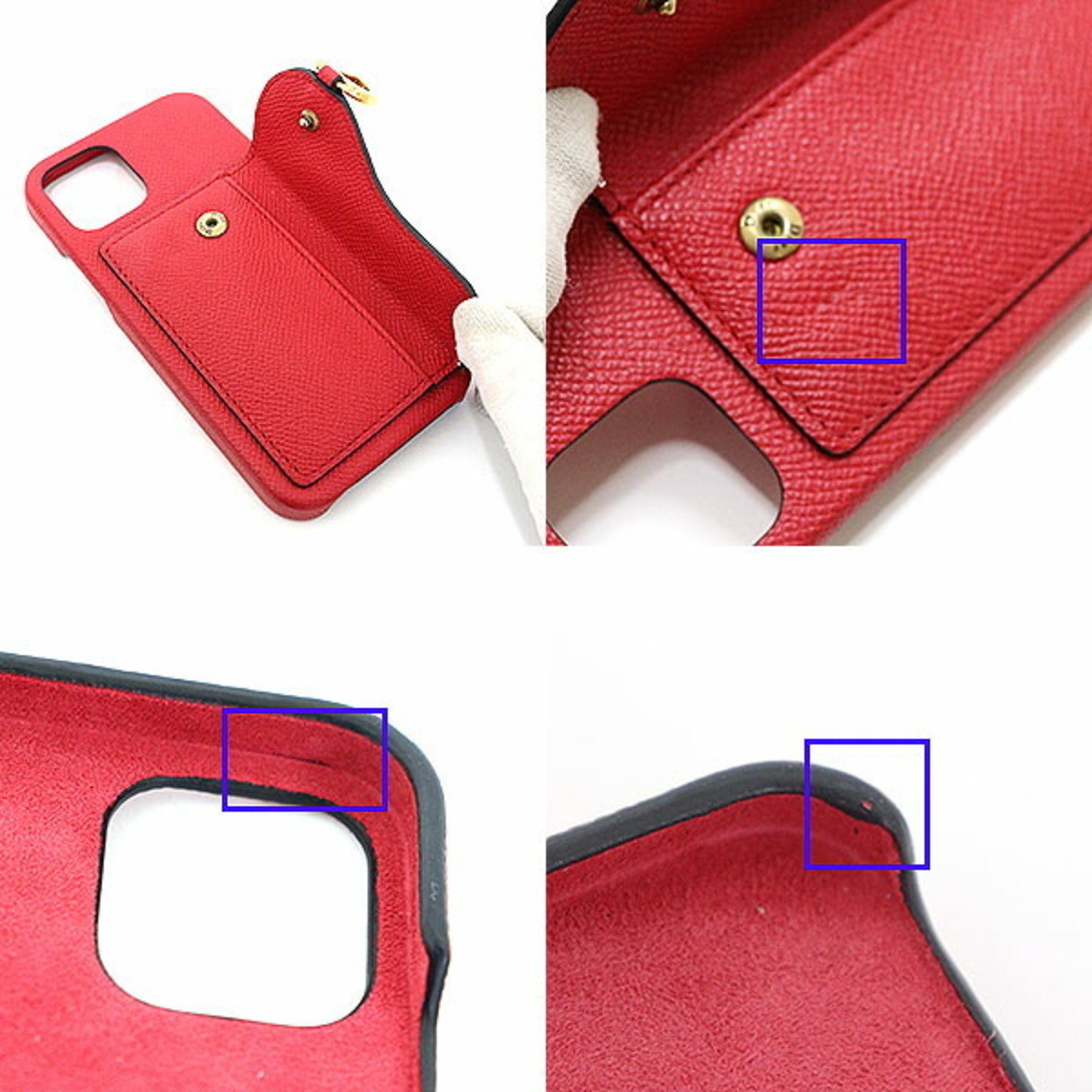 Dior Saddle iPhone 12/12pro Case Red Calfskin D