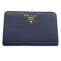 PRADA Women's Wallet, L-Shaped, Leather, Navy, 1ML225