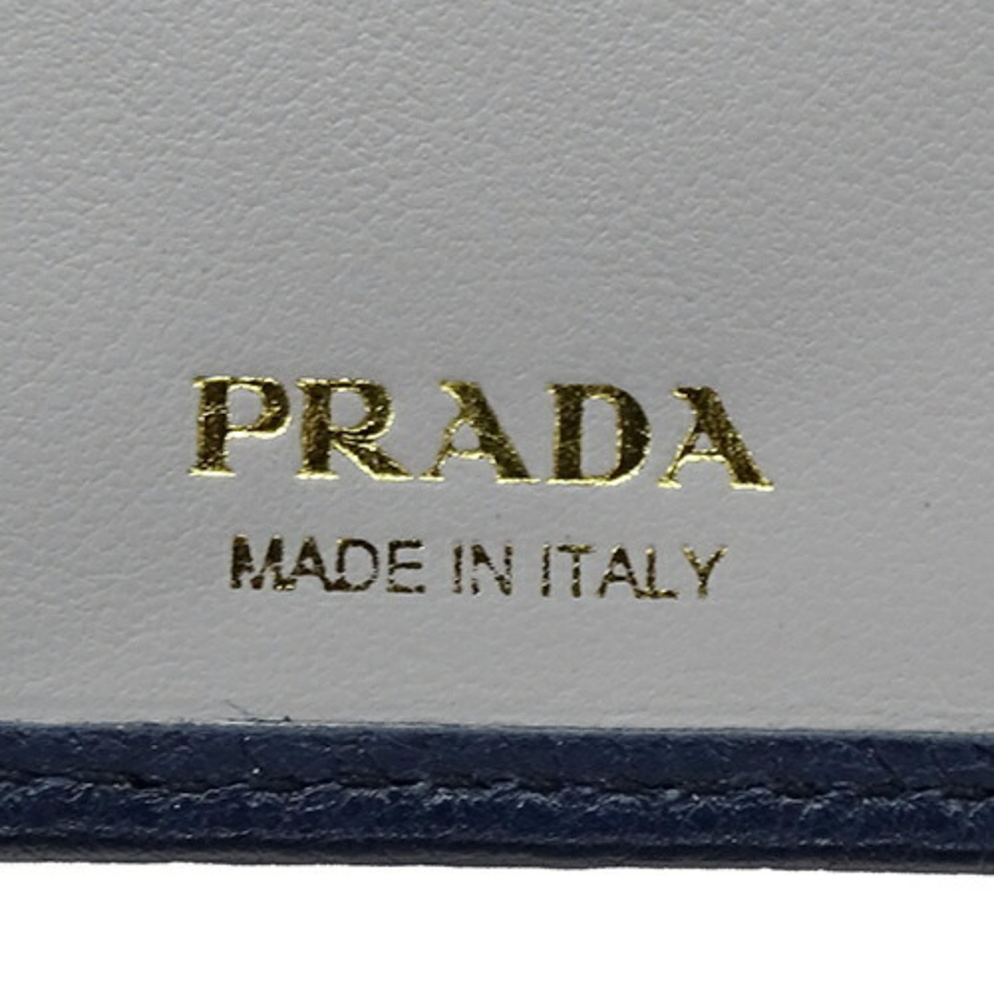 PRADA Women's Wallet, L-Shaped, Leather, Navy, 1ML225