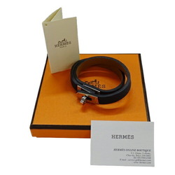 Hermes Kelly Double Tour Bracelet for Women, Leather, Black, T1, B Stamp