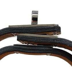 Hermes Kelly Double Tour Bracelet for Women, Leather, Black, T1, B Stamp