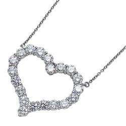 Tiffany & Co. Necklace for Women, Pendant, PT950, Diamond, Sentimental Heart, Large, Platinum