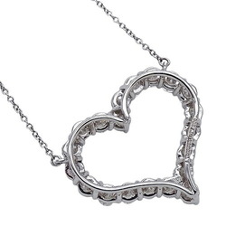 Tiffany & Co. Necklace for Women, Pendant, PT950, Diamond, Sentimental Heart, Large, Platinum