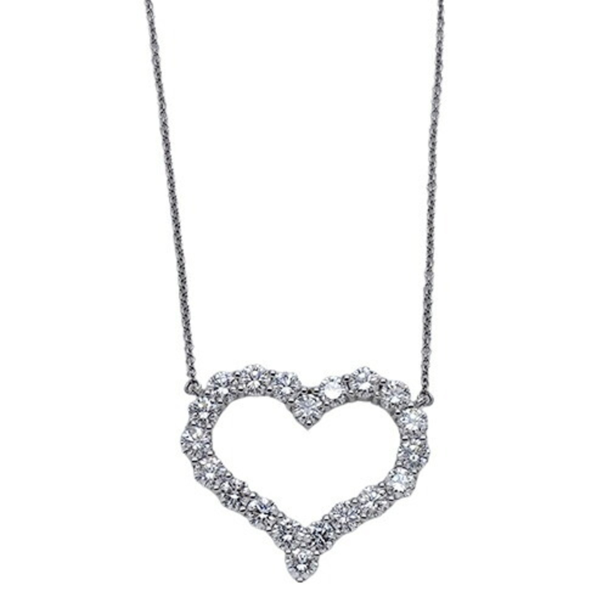 Tiffany & Co. Necklace for Women, Pendant, PT950, Diamond, Sentimental Heart, Large, Platinum