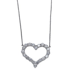 Tiffany & Co. Necklace for Women, Pendant, PT950, Diamond, Sentimental Heart, Large, Platinum