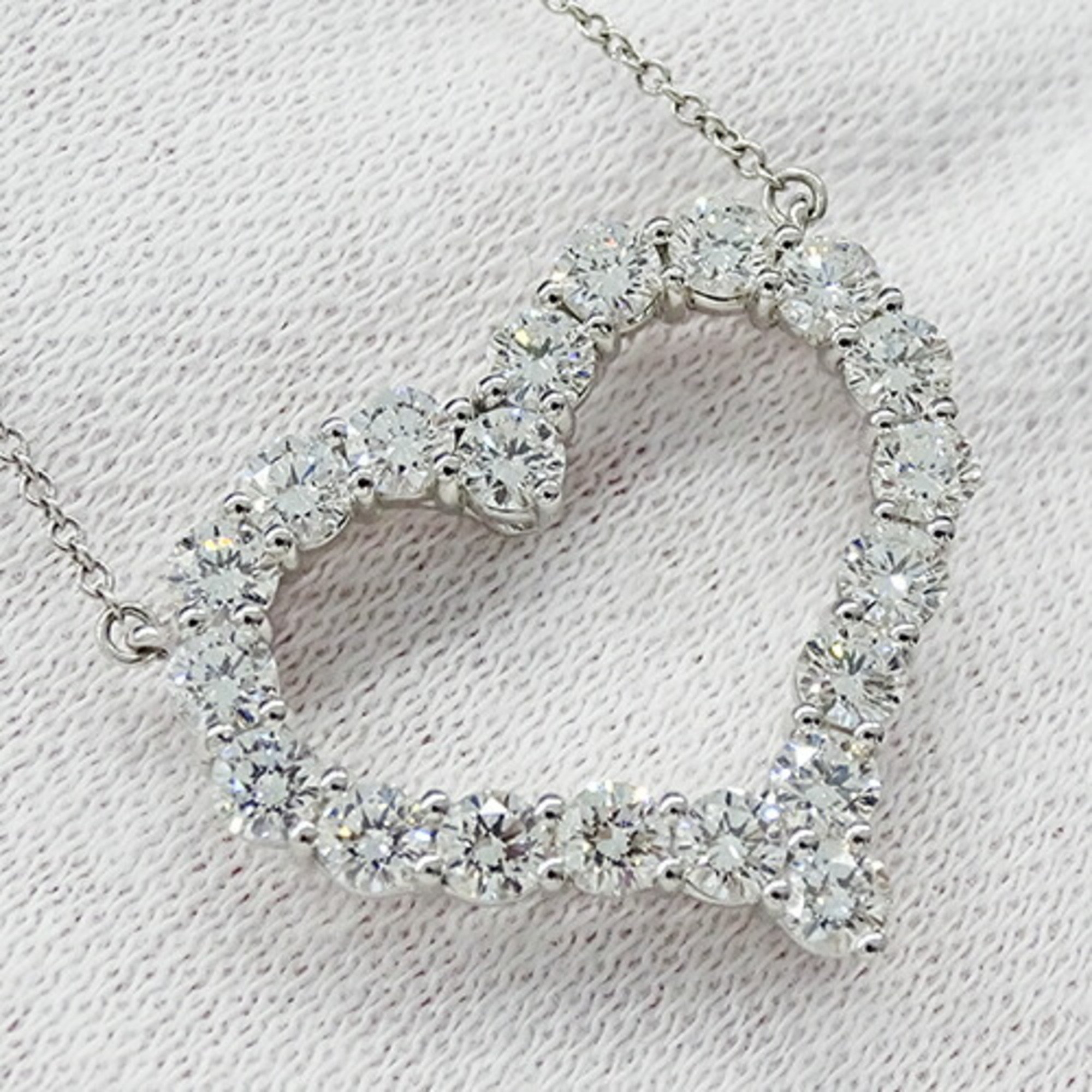 Tiffany & Co. Necklace for Women, Pendant, PT950, Diamond, Sentimental Heart, Large, Platinum