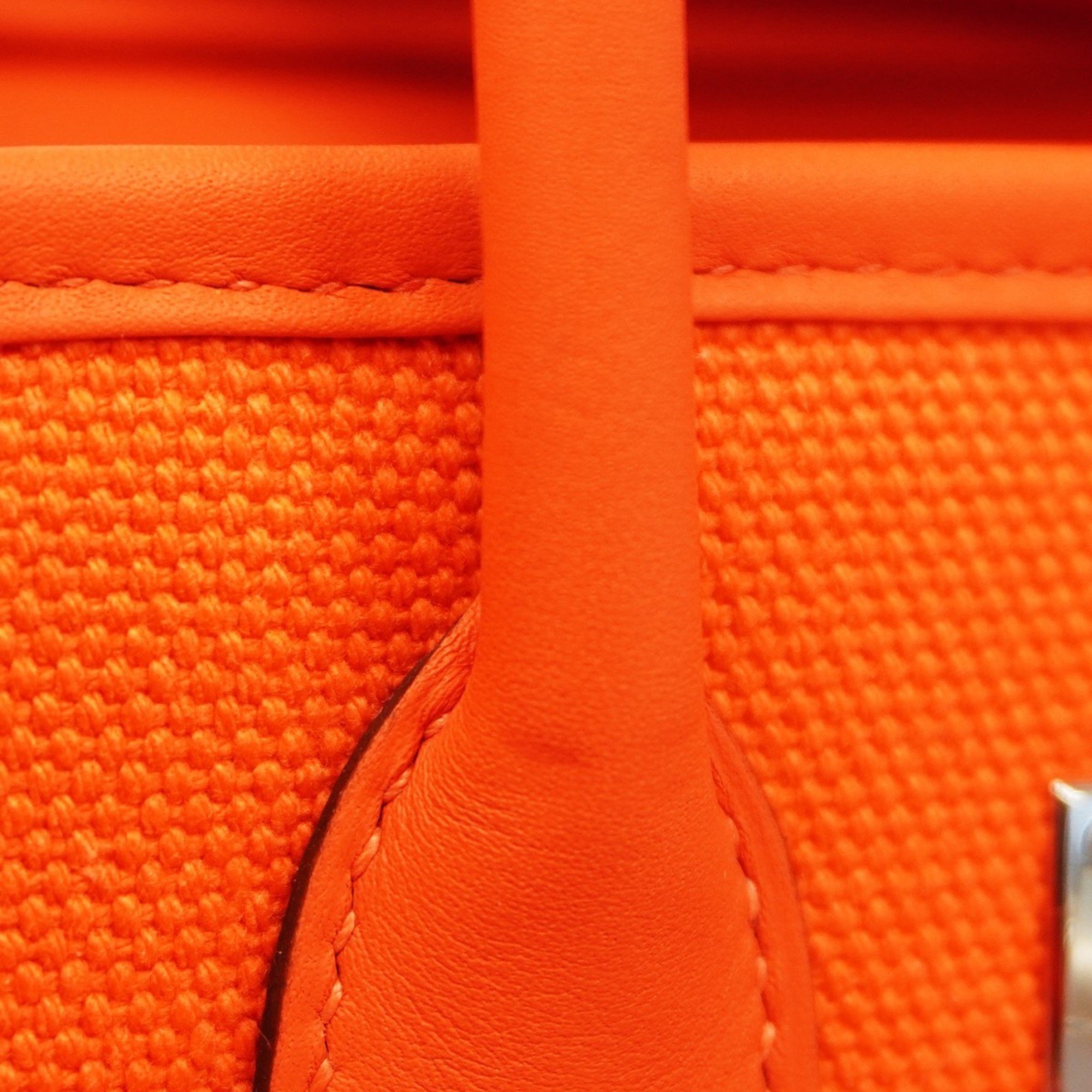 Hermes handbag Birkin 25 Cargo Swift Toile Goelan Orange Field W engraved ladies