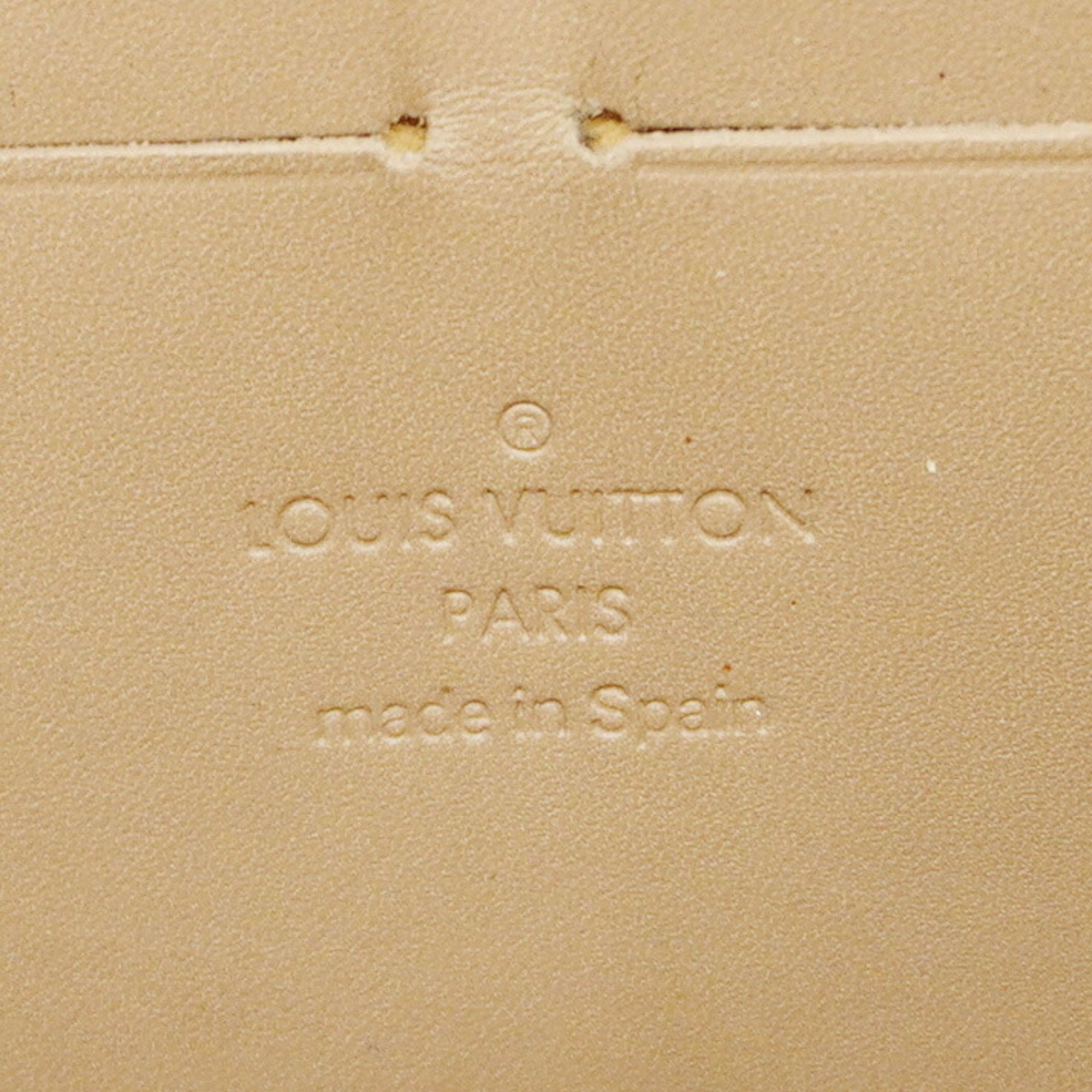 Louis Vuitton Long Wallet Vernis Zippy M91761 Beige Poodle Ladies