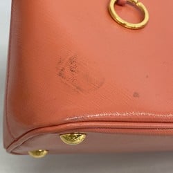 Prada handbag saffiano enamel coral for women