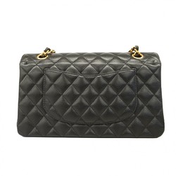 Chanel Shoulder Bag Matelasse Caviar Skin Black Women's