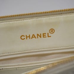 Chanel Shoulder Bag Matelasse Caviar Skin White Women's