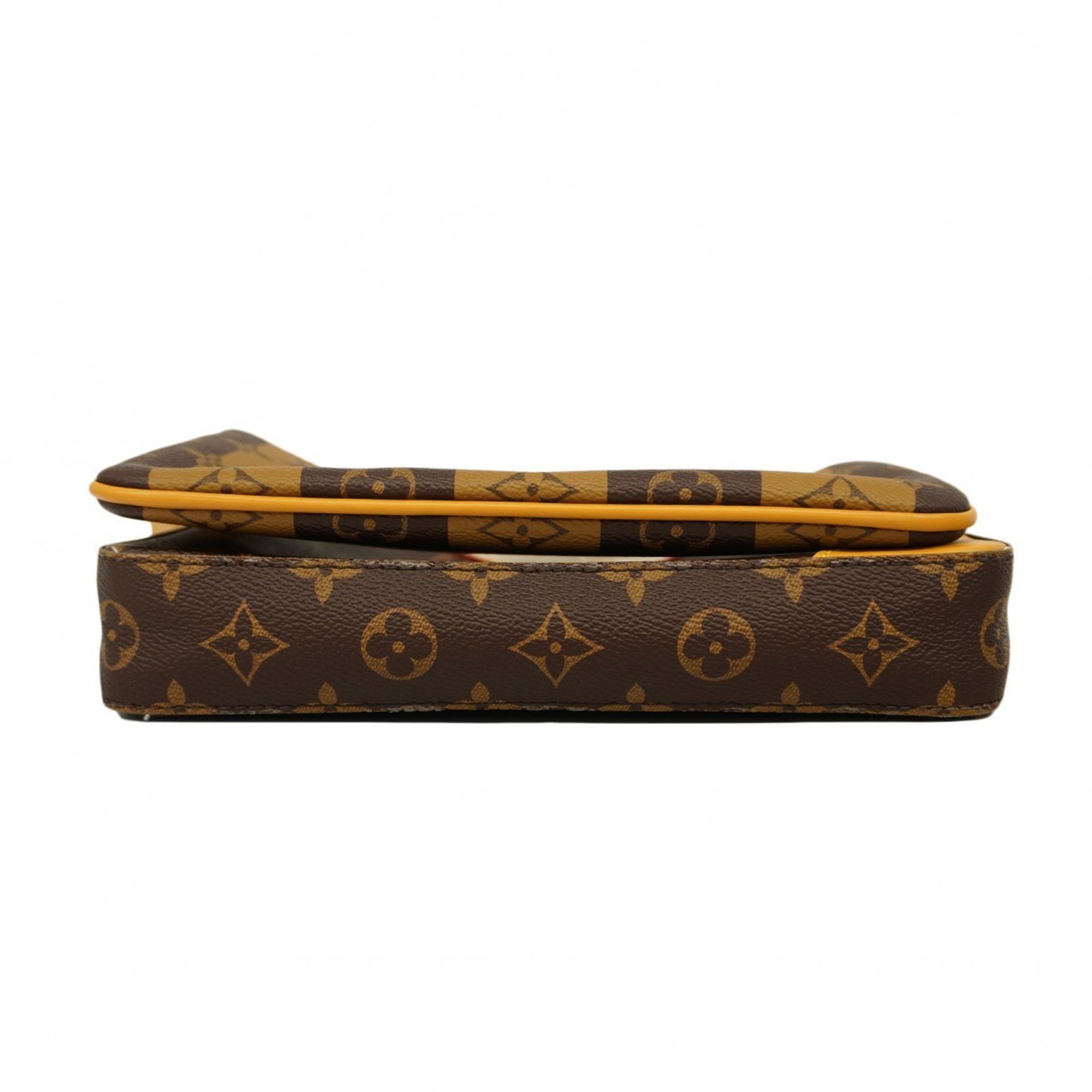 Louis Vuitton Shoulder Bag Monogram Stripe Trio M45965 Brown NIGO Collaboration Women's