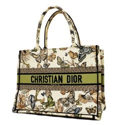 Christian Dior Tote Bag Book Canvas White Multicolor Women's