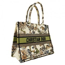 Christian Dior Tote Bag Book Canvas White Multicolor Women's