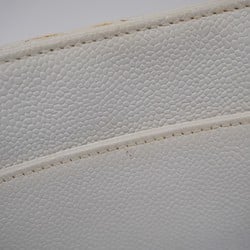 chanel shoulder bag caviar skin white ladies