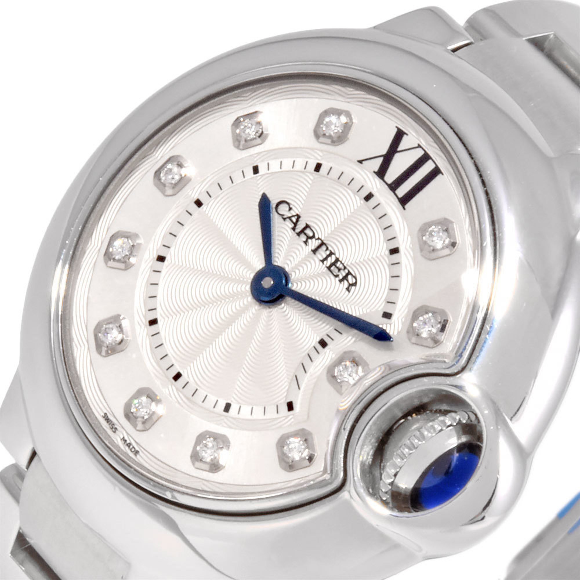 Cartier WE902073 Ballon Bleu SM Watch Quartz Silver Dial 11P Diamond Ladies