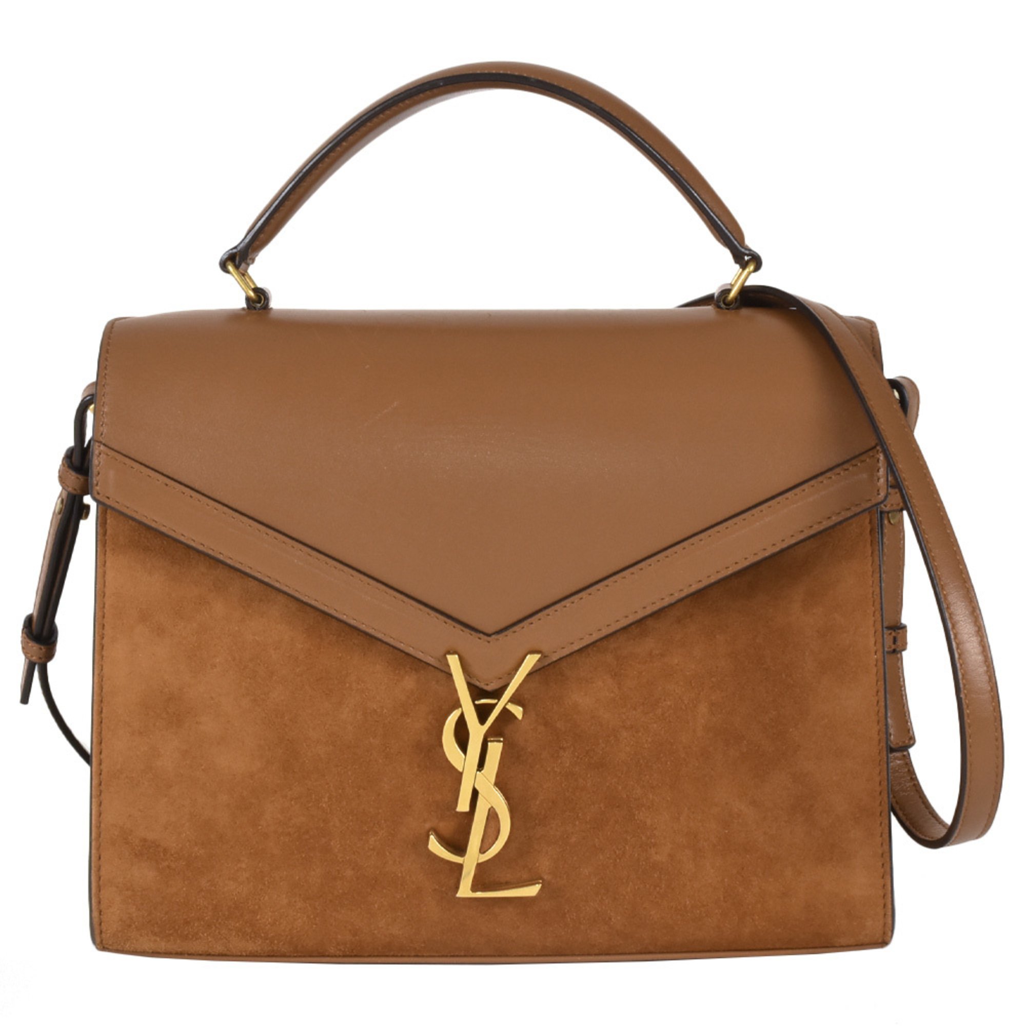 Saint Laurent SAINT LAURENT Cassandra handbag leather suede 578000 brown shoulder bag