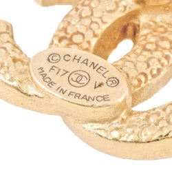 CHANEL Coco Mark Earrings Rhinestone GP F17V Gold Women's