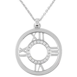 Tiffany & Co. Atlas Necklace K18WG Medallion Ladies