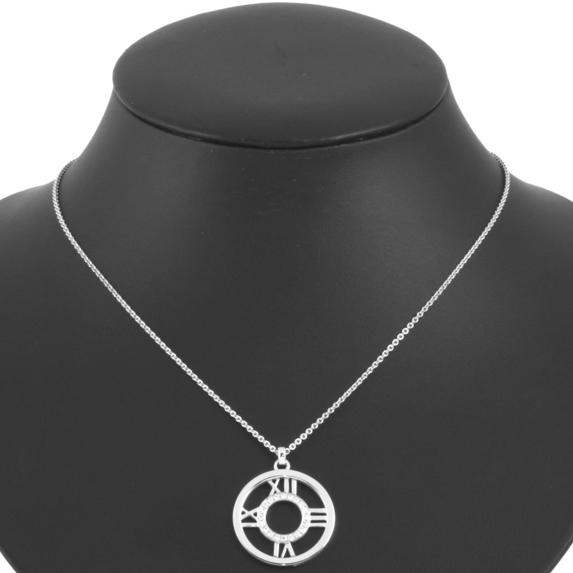 Tiffany & Co. Atlas Necklace K18WG Medallion Ladies