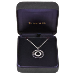 Tiffany & Co. Atlas Necklace K18WG Medallion Ladies