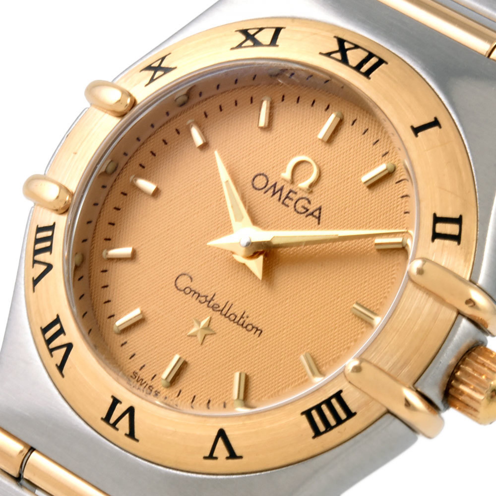 OMEGA 1262.10 Constellation Watch Quartz Gold Dial SS x YG Ladies