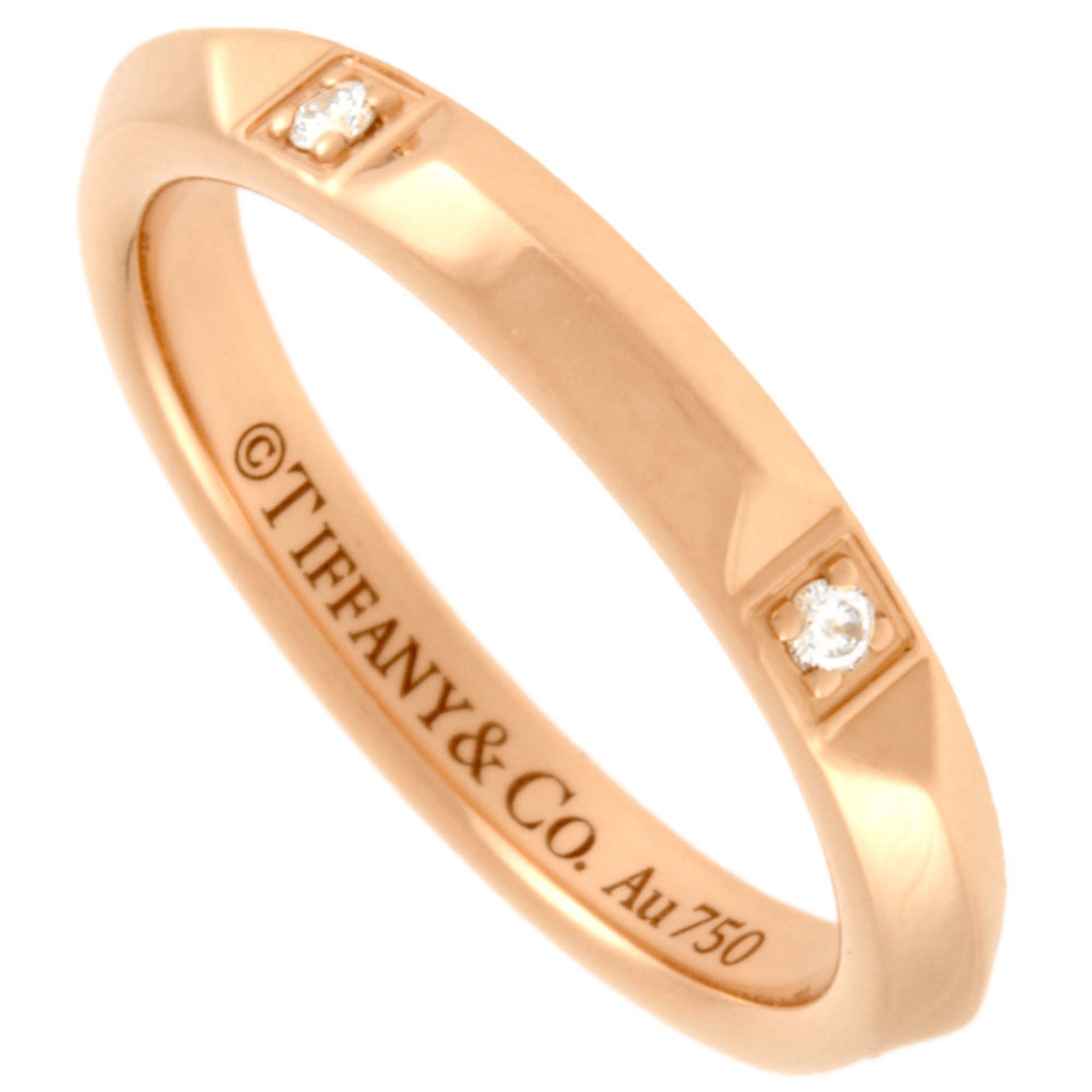 Tiffany & Co. True Band Ring Diamond Size 7.5 K18PG 5PD Women's