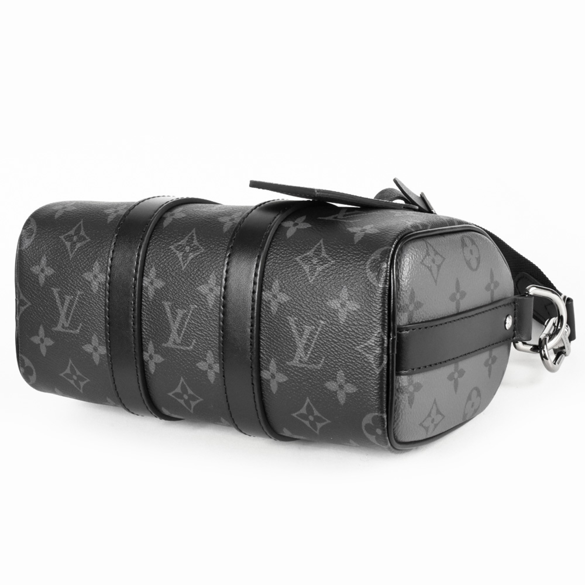 Louis Vuitton Keepall Bandouliere 25 M46271 Shoulder bag PVC coated canvas Leather Black Metal black hardware RFID tag